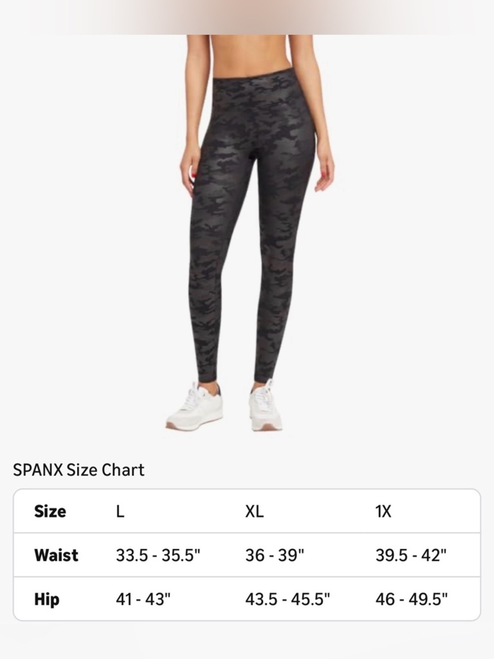 NWOT SPANX Black Camo Faux-Leather High-Waist Leggings - Picture 5 of 5
